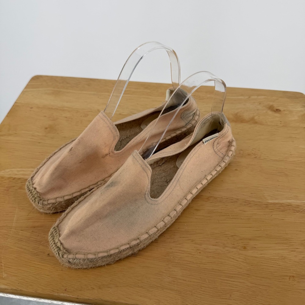 Soludos Espadrilles Womens 7 Peach Canvas Slip On Flats Summer Boho Cottagecore